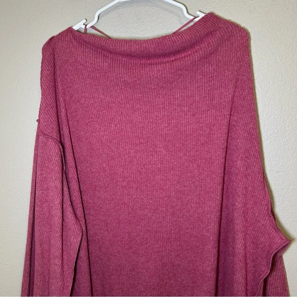 Free People Main Squeeze Hacci Oversized Long Sleeve Top Women’s Size Medium